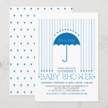 Es ist ein Junge | Blue Hearts & Umbrella Baby Sho