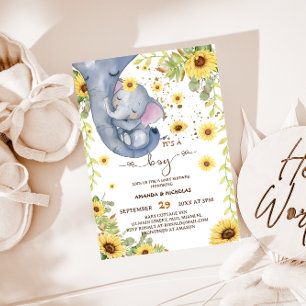 Es ist ein Junge Boho Grünzeug Süße Babyparty Einladung