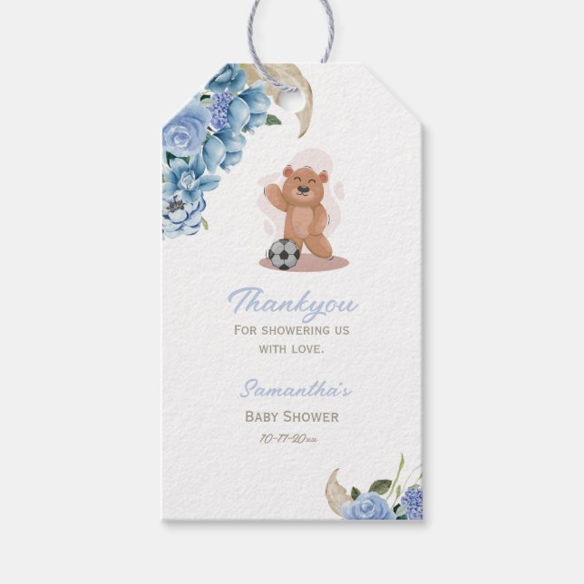 Es ist ein Junge, der niedlich blau gebären wird,  Geschenkanhänger (Vorderseite)