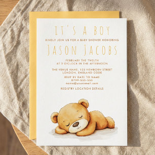 Es ist ein Junge, der niedliche Teddy Bear Baby Du Einladung