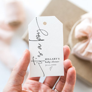 Es ist ein Junge Elegante Kalligrafie Baby Shower Geschenkanhänger