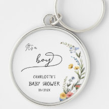 Es ist ein Junge! Farbige Wildblumen-Baby-Party