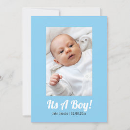 Es ist ein Junge, Foto-Speicher, Baby-Duschkarte. Einladung