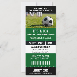 Es ist ein Junge Fußball-Baby-Shower-Ticket Einladung