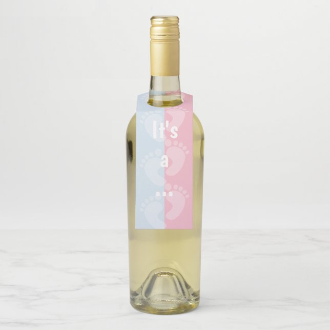 Es ist ein... Junge Gender Reveal Gastgeschenk Flaschenanhänger (Auf Flasche)