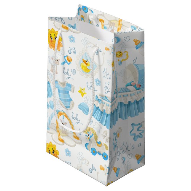 Es ist ein Junge Geschenktaschen Kleine Geschenktüte (Vorderseite Schrägansicht)