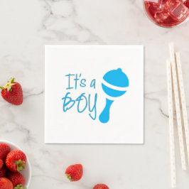 Es ist ein Junge Geschlecht zeigen Baby Dusche Blu Serviette