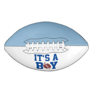 Es ist ein Junge Geschlechtsenthüllung Blau Weiße Football