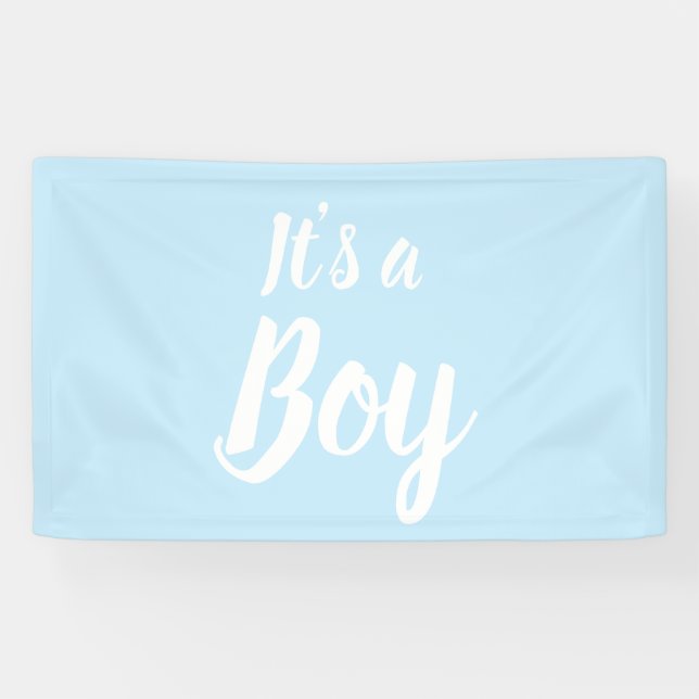 Es ist ein Junge, hellblau, Babydusche, Geschlecht Banner (Horizontal)