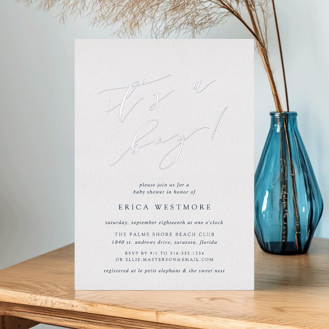 Es ist ein Junge | Kinderdusche Folieneinladung (Von Creator hochgeladen)