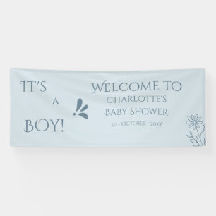Es ist ein Junge! Minimalismus Pastellblau Baby Sh Banner