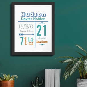 Es ist ein Junge! Neue Baby-Statistiken Süßer Pfei Poster