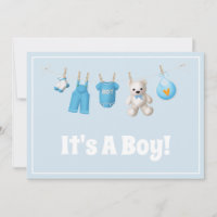 Es ist ein Junge! Neues Baby - Blue Custom Foto Ca