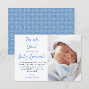 Es ist ein Junge Niedlich Blue Baby Sprinkle Viele Dankeskarte