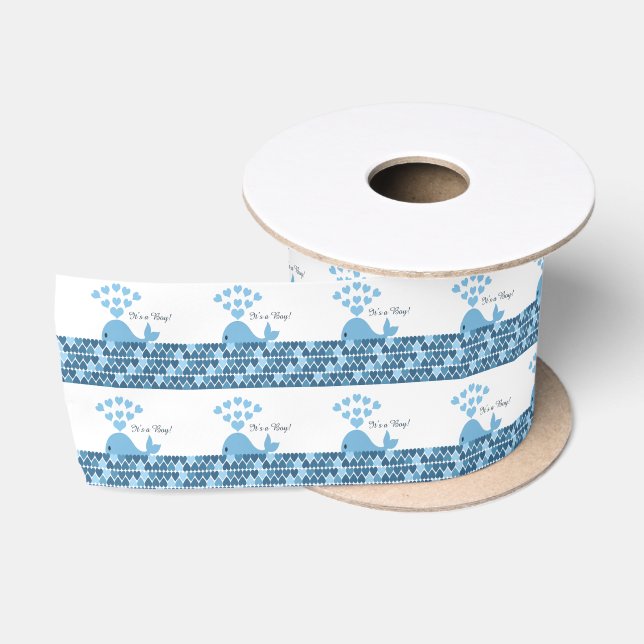 Es ist ein Junge Niedlich Whale Satin Ribbon Satinband (Spule)