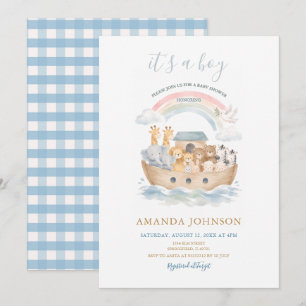 Es ist ein Junge - Noahs Arche Baby Shower Einladung