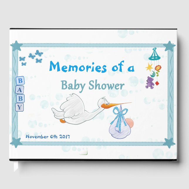 Es ist ein Junge - Personalisierte Babydusche Gästebuch (Vorderseite)