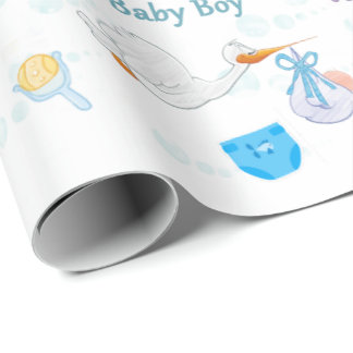 Es ist ein Junge - Personalisierte Babydusche Geschenkpapier