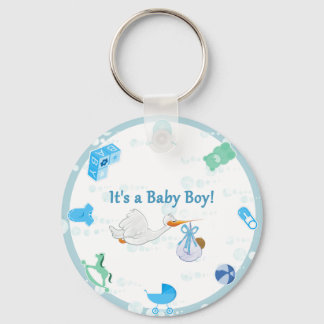 Es ist ein Junge - Personalisierte Babydusche Schlüsselanhänger