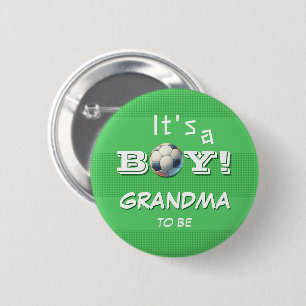 Es ist ein Junge! Sport Fußball werdende Oma Button