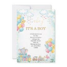 Es ist ein Junge - Süße Babyparty-Einladungskarte