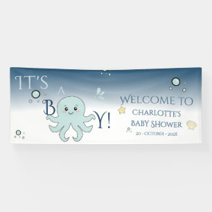 Es ist ein Junge! Süße Meerestiere Baby Shower Banner
