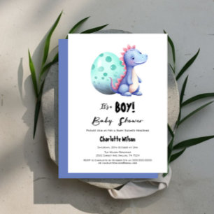 Es ist ein Junge Süße Wasserfarbe Dinosaurier Baby Einladung