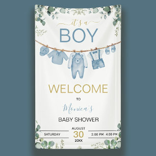 Es ist ein Junge, Wasserfarben-Baby-Shower-Willkom Banner