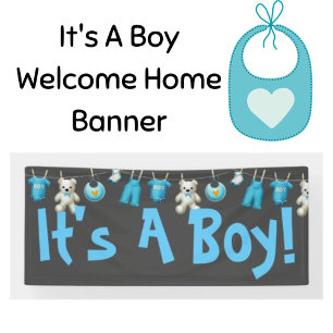 Es ist ein Junge Willkommen zu Hause Banner