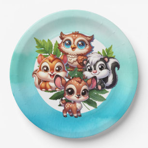 Es ist ein Junge Woodland Creatures Babydusche Pappteller