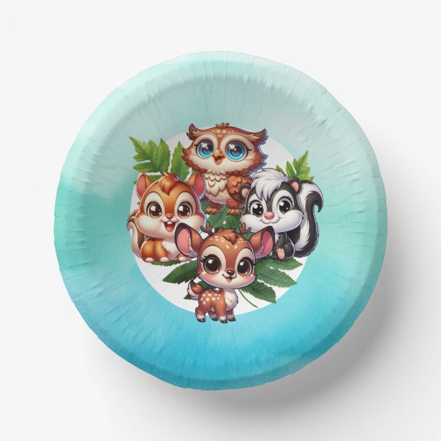 Es ist ein Junge | Woodland Creatures Babydusche Pappteller (Vorderseite)
