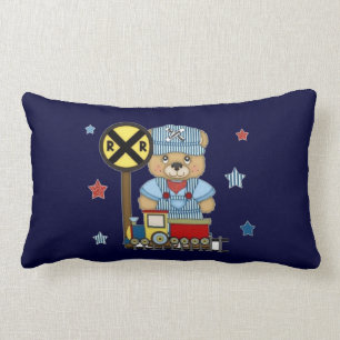 Es ist ein Jungen-Teddybär-Zug Lendenkissen