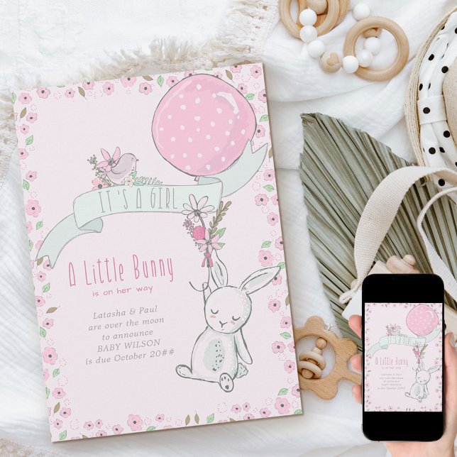 Es ist ein kleines Mädchen mit Balonschwangerschaf Ankündigung (Von Creator hochgeladen)