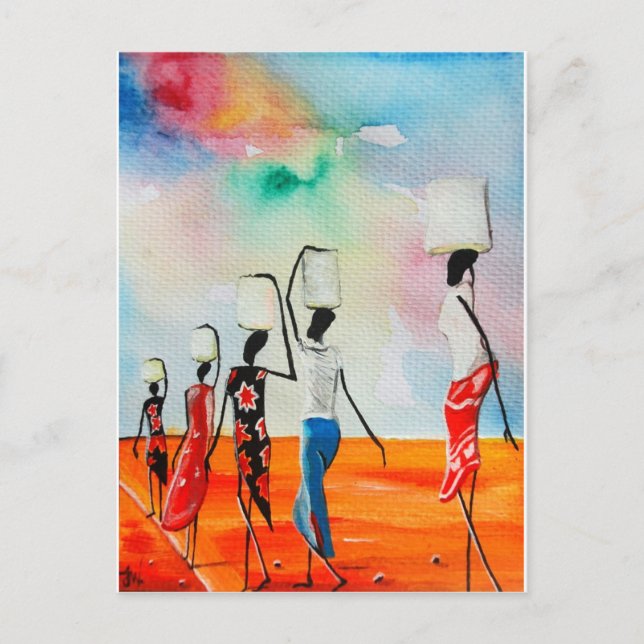 Es ist ein langer Weg, um Wasser zu holen Postkarte (Vorderseite)