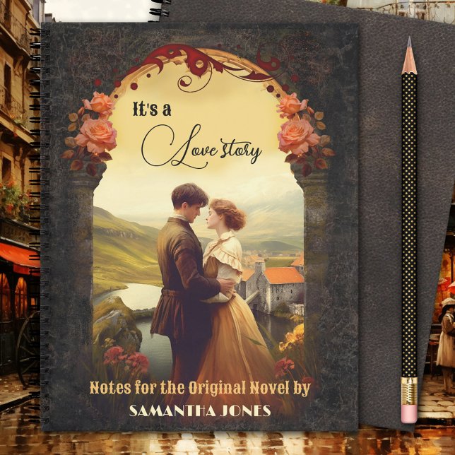 Es ist ein Liebe-Romantik-Roman Notizbuch (A romantic notebook featuring a vintage style painting of a couple in love - romance novel - fiction)