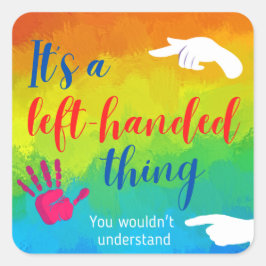 Es ist ein Links handgehaltener Sticker