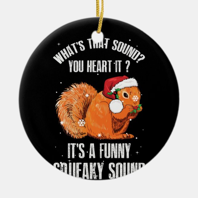 Es ist ein lustiges, quicheaky Klangweihchhörnchen Keramik Ornament (Vorne)