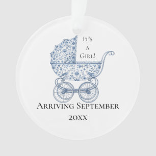 Es ist ein Mädchen! Ankündigung der Blauzungenkran Ornament