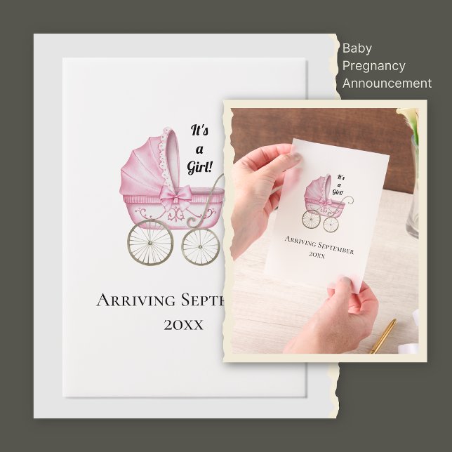 Es ist ein Mädchen! Ankündigung von Pink Baby Preg (Von Creator hochgeladen)