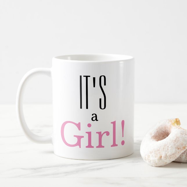 Es ist ein Mädchen! Baby Geschlecht offenbart klas Kaffeetasse (Mit Donut)