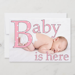 Es ist ein Mädchen, Baby ist hier, Geburtsankündig Ankündigung