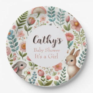 Es ist ein Mädchen Baby Shower Florales Papierplat Pappteller