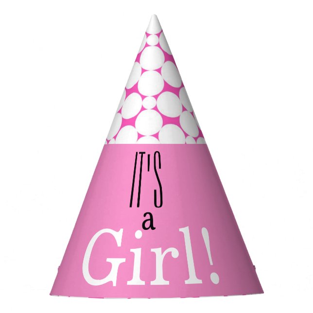 Es ist ein Mädchen! Baby Shower Party Hat Partyhütchen (Vorderseite)