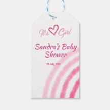 ES IST EIN MÄDCHEN BABY SHOWER PINK REGENBOGEN PAS