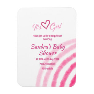 ES IST EIN MÄDCHEN BABY SHOWER PINK REGENBOGEN PAS MAGNET