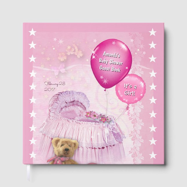 Es ist ein Mädchen! Babyparty Gästebuch (Vorderseite)