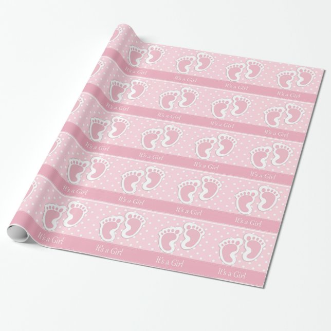 Es ist ein Mädchen-Babyparty-Packpapier Geschenkpapier (Ungerollt)