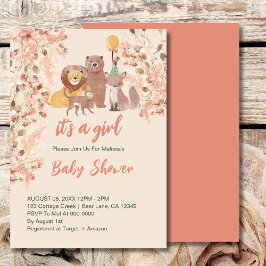 Es ist ein Mädchen Boho Safari Baby Dusche Einladung