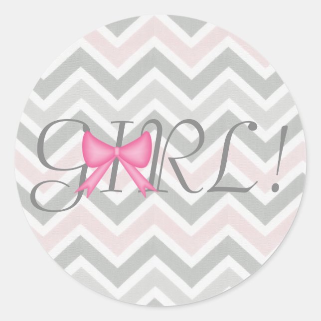 Es ist ein Mädchen! Bow Themed Sticker (Vorderseite)