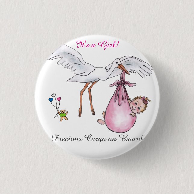 Es ist ein Mädchen! Button (Vorderseite)